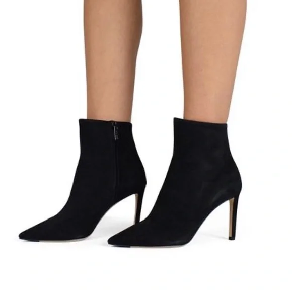 Jimmy Choo Helaine Black Suede Ankle Booties Size 37 - Picture 3 of 9